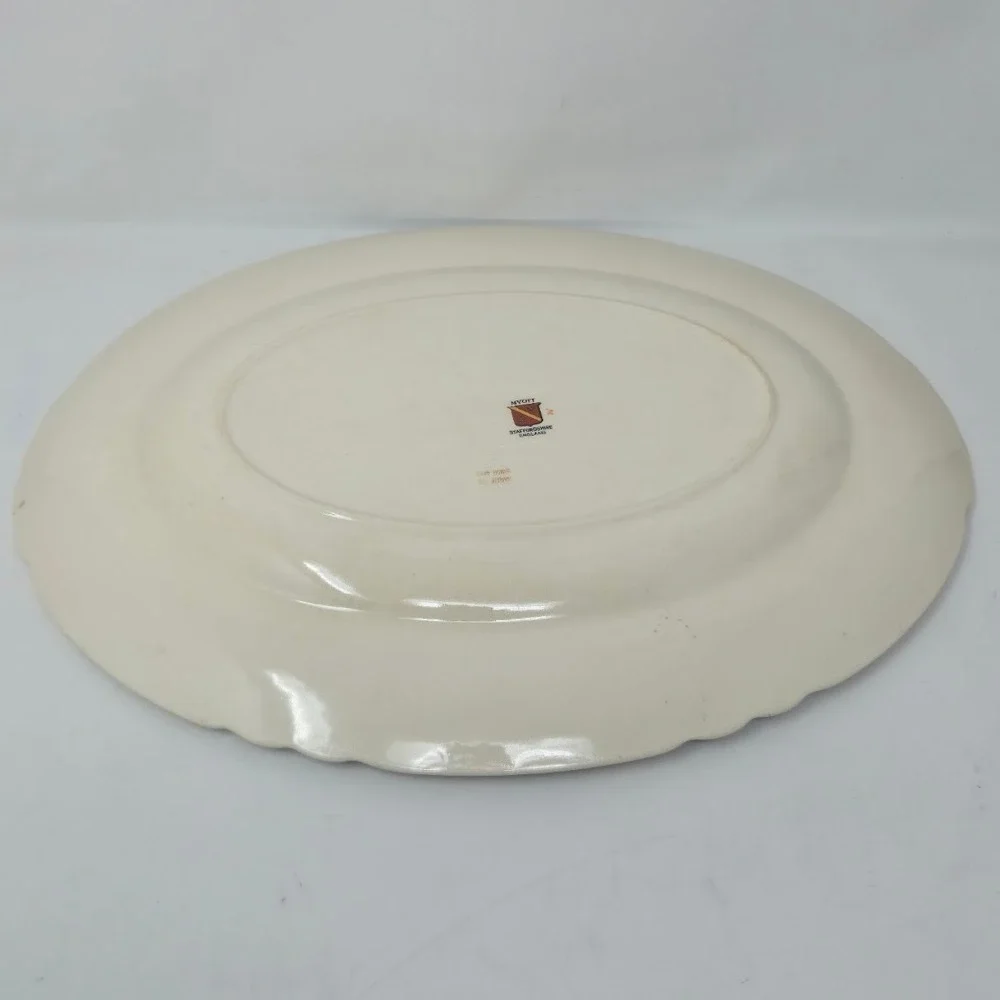Vintage Myott Staffordshire England Floral Tree Oval Platter 14.75